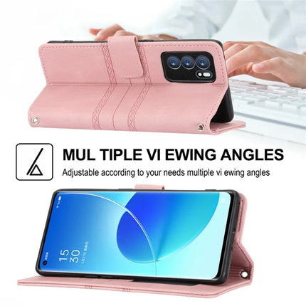 For Oppo Reno12 5G (Global) Case Wallet Skin-Touch Leather Imprinted Phone Cover