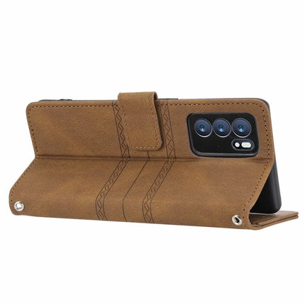 For Oppo Reno12 5G (Global) Case Wallet Skin-Touch Leather Imprinted Phone Cover