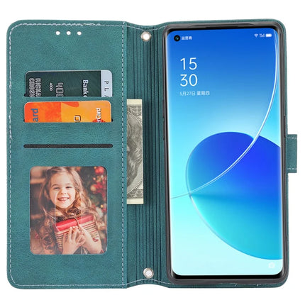 For Oppo Reno12 5G (Global) Case Wallet Skin-Touch Leather Imprinted Phone Cover
