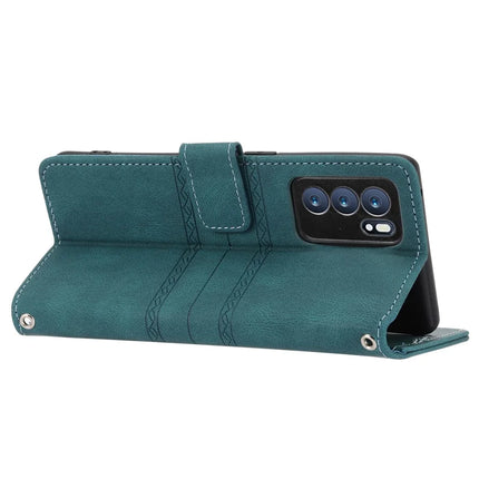For Oppo Reno12 5G (Global) Case Wallet Skin-Touch Leather Imprinted Phone Cover