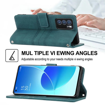 For Oppo Reno12 5G (Global) Case Wallet Skin-Touch Leather Imprinted Phone Cover