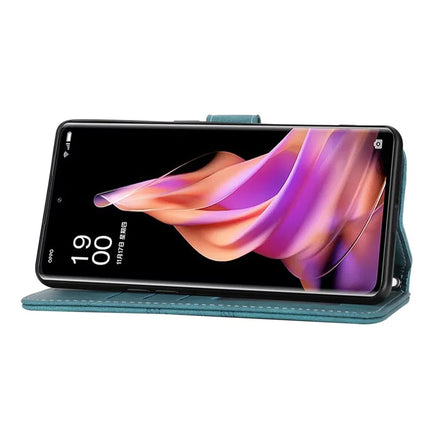 For Oppo Reno13 5G (Global) Case Wallet Skin-Touch Leather Imprinted Phone Cover