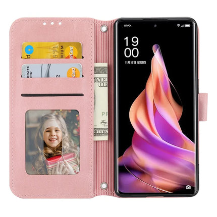 For Oppo Reno13 Pro 5G Case Wallet Skin-Touch Leather Imprinted Phone Cover