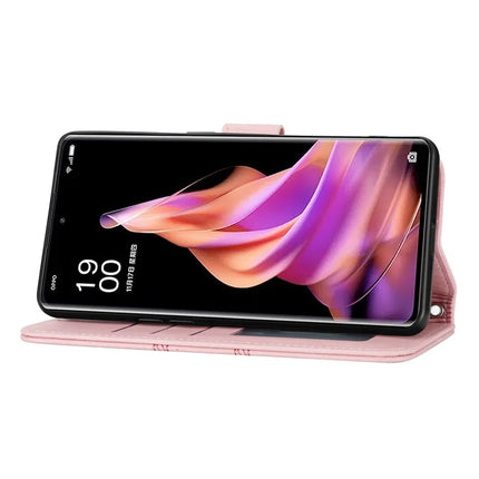 For Oppo Reno13 Pro 5G Case Wallet Skin-Touch Leather Imprinted Phone Cover