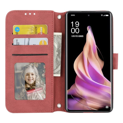 For Oppo Reno13 Pro 5G Case Wallet Skin-Touch Leather Imprinted Phone Cover