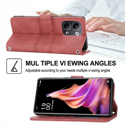 For Oppo Reno13 Pro 5G Case Wallet Skin-Touch Leather Imprinted Phone Cover