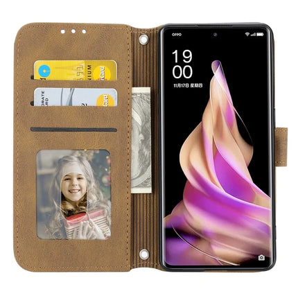 For Oppo Reno13 Pro 5G Case Wallet Skin-Touch Leather Imprinted Phone Cover