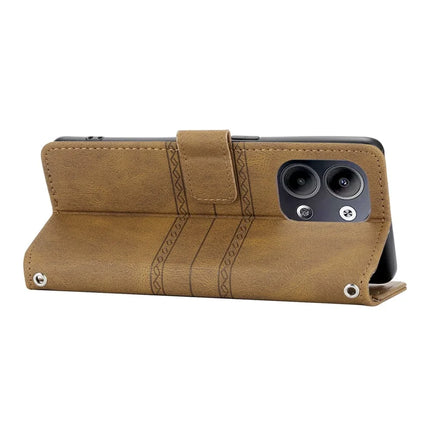 For Oppo Reno13 Pro 5G Case Wallet Skin-Touch Leather Imprinted Phone Cover