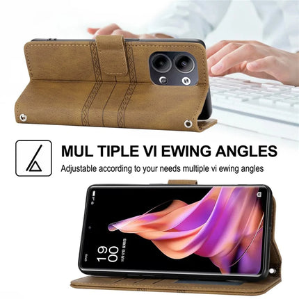 For Oppo Reno13 Pro 5G Case Wallet Skin-Touch Leather Imprinted Phone Cover