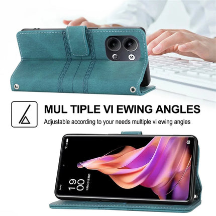 For Oppo Reno13 Pro 5G Case Wallet Skin-Touch Leather Imprinted Phone Cover