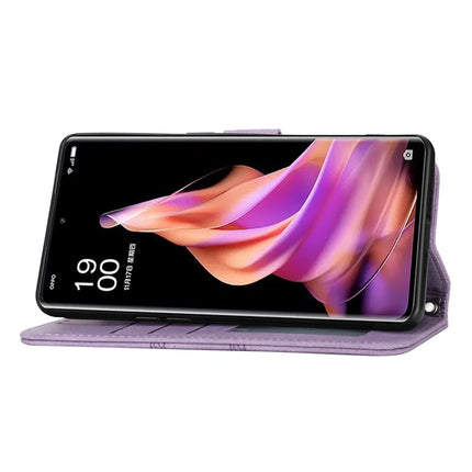 For Oppo Reno13 Pro 5G Case Wallet Skin-Touch Leather Imprinted Phone Cover