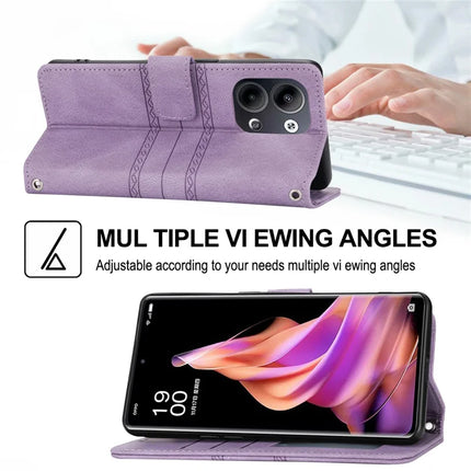 For Oppo Reno13 Pro 5G Case Wallet Skin-Touch Leather Imprinted Phone Cover