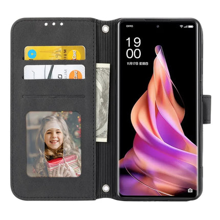 For Oppo Reno13 Pro 5G Case Wallet Skin-Touch Leather Imprinted Phone Cover