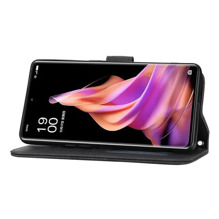 For Oppo Reno13 Pro 5G Case Wallet Skin-Touch Leather Imprinted Phone Cover