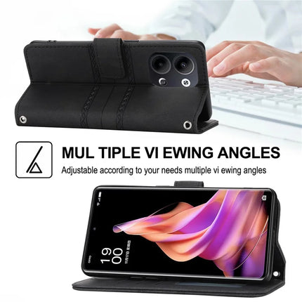 For Oppo Reno13 Pro 5G Case Wallet Skin-Touch Leather Imprinted Phone Cover