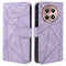 For OnePlus 12R 5G / Ace 3 5G Stand Case Line Pattern Leather Phone Cover - Purple