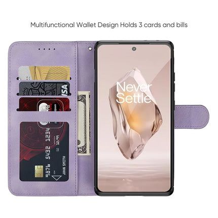 For OnePlus 12R 5G / Ace 3 5G Stand Case Line Pattern Leather Phone Cover