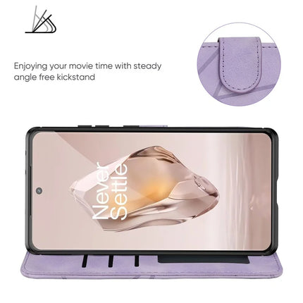 For OnePlus 12R 5G / Ace 3 5G Stand Case Line Pattern Leather Phone Cover