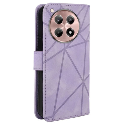 For OnePlus 12R 5G / Ace 3 5G Stand Case Line Pattern Leather Phone Cover