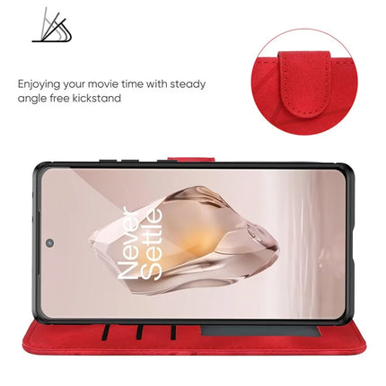 For OnePlus 12R 5G / Ace 3 5G Stand Case Line Pattern Leather Phone Cover