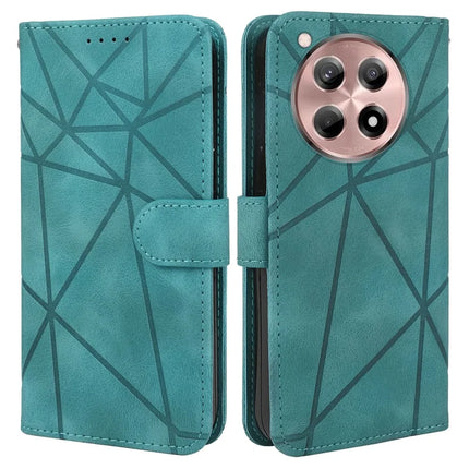 For OnePlus 12R 5G / Ace 3 5G Stand Case Line Pattern Leather Phone Cover - Green