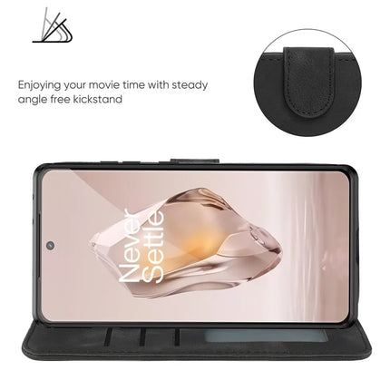 For OnePlus 12R 5G / Ace 3 5G Stand Case Line Pattern Leather Phone Cover