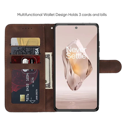 For OnePlus 12R 5G / Ace 3 5G Stand Case Line Pattern Leather Phone Cover