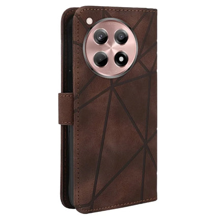For OnePlus 12R 5G / Ace 3 5G Stand Case Line Pattern Leather Phone Cover