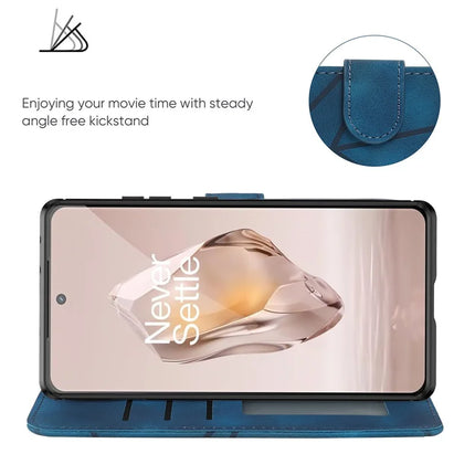 For OnePlus 12R 5G / Ace 3 5G Stand Case Line Pattern Leather Phone Cover
