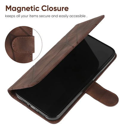 For OnePlus Nord CE4 5G / Oppo K12x 5G (China) Stand Case Line Pattern Leather Phone Cover
