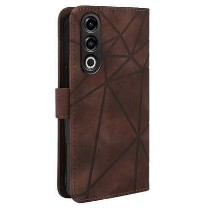 For OnePlus Nord CE4 5G / Oppo K12x 5G (China) Stand Case Line Pattern Leather Phone Cover