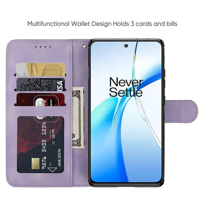 For OnePlus Nord CE4 5G / Oppo K12x 5G (China) Stand Case Line Pattern Leather Phone Cover