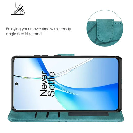 For OnePlus Nord CE4 5G / Oppo K12x 5G (China) Stand Case Line Pattern Leather Phone Cover