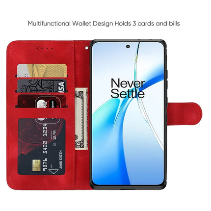 For OnePlus Nord CE4 5G / Oppo K12x 5G (China) Stand Case Line Pattern Leather Phone Cover