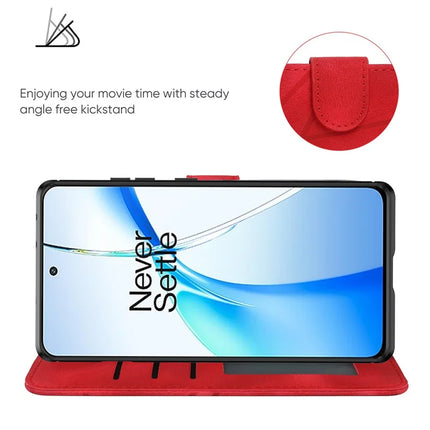 For OnePlus Nord CE4 5G / Oppo K12x 5G (China) Stand Case Line Pattern Leather Phone Cover