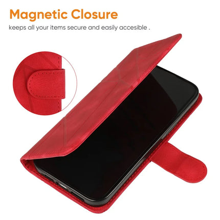 For OnePlus Nord CE4 5G / Oppo K12x 5G (China) Stand Case Line Pattern Leather Phone Cover