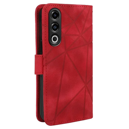 For OnePlus Nord CE4 5G / Oppo K12x 5G (China) Stand Case Line Pattern Leather Phone Cover