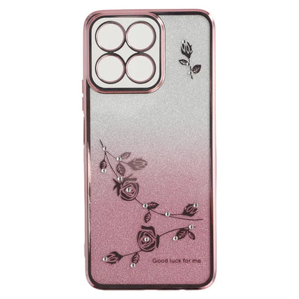 KADEM For Honor Play 60 Plus 5G Case Ring Kickstand TPU Flowers Phone Cover Gradient Glitter