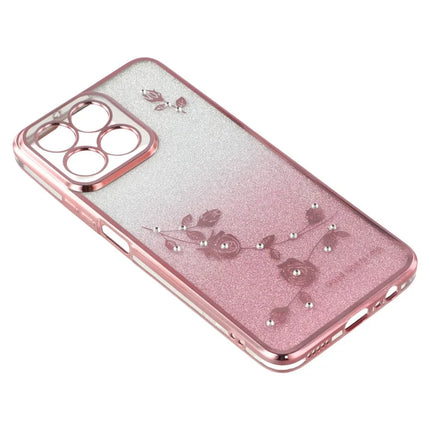 KADEM For Honor Play 60 Plus 5G Case Ring Kickstand TPU Flowers Phone Cover Gradient Glitter