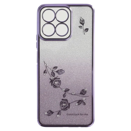 KADEM For Honor Play 60 Plus 5G Case Ring Kickstand TPU Flowers Phone Cover Gradient Glitter