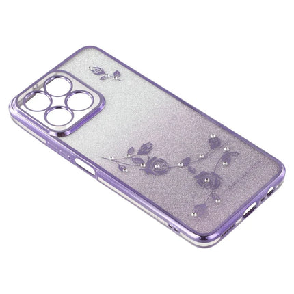 KADEM For Honor Play 60 Plus 5G Case Ring Kickstand TPU Flowers Phone Cover Gradient Glitter