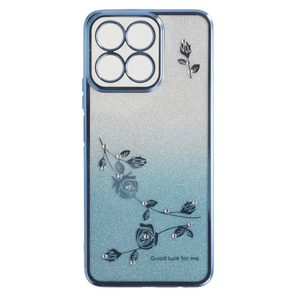 KADEM For Honor Play 60 Plus 5G Case Ring Kickstand TPU Flowers Phone Cover Gradient Glitter