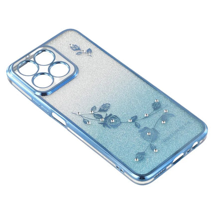 KADEM For Honor Play 60 Plus 5G Case Ring Kickstand TPU Flowers Phone Cover Gradient Glitter