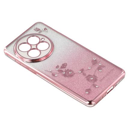 KADEM For OnePlus 13 Case Ring Kickstand TPU Flowers Phone Cover Gradient Glitter