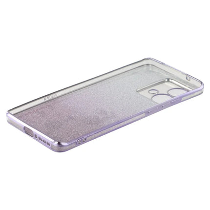 KADEM For Motorola Edge 40 Neo 5G Case Ring Kickstand TPU Flowers Phone Cover Gradient Glitter