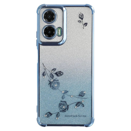 KADEM For Motorola Moto G35 5G Case Flower TPU Flexible Gradient Phone Cover - Blue