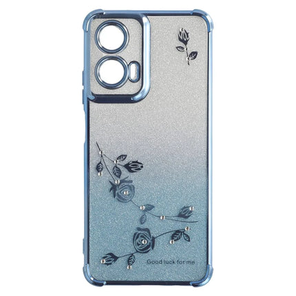 KADEM For Motorola Moto G35 5G Case Ring Kickstand TPU Flowers Phone Cover Gradient Glitter