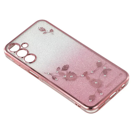 KADEM For Samsung Galaxy A36 5G Case Flower Pattern TPU Gradient Phone Cover with Lanyards