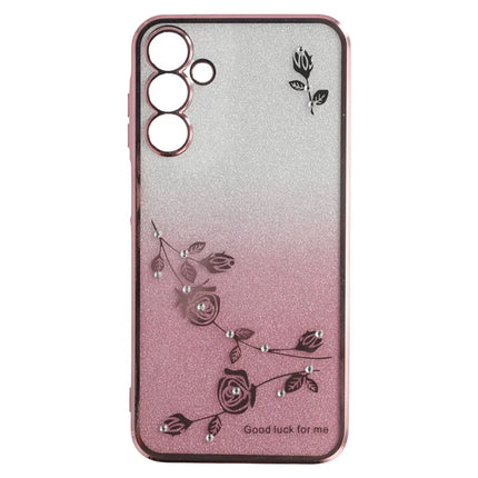KADEM For Samsung Galaxy A36 5G Case Ring Kickstand TPU Flowers Phone Cover Gradient Glitter