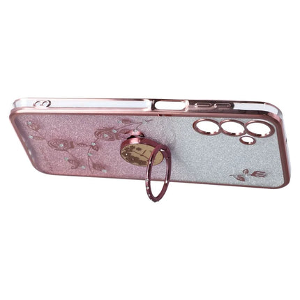 KADEM For Samsung Galaxy A36 5G Case Ring Kickstand TPU Flowers Phone Cover Gradient Glitter